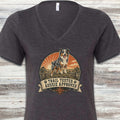 Australian Shepherd Tested V-Neck Tee - Dark Grey Heather