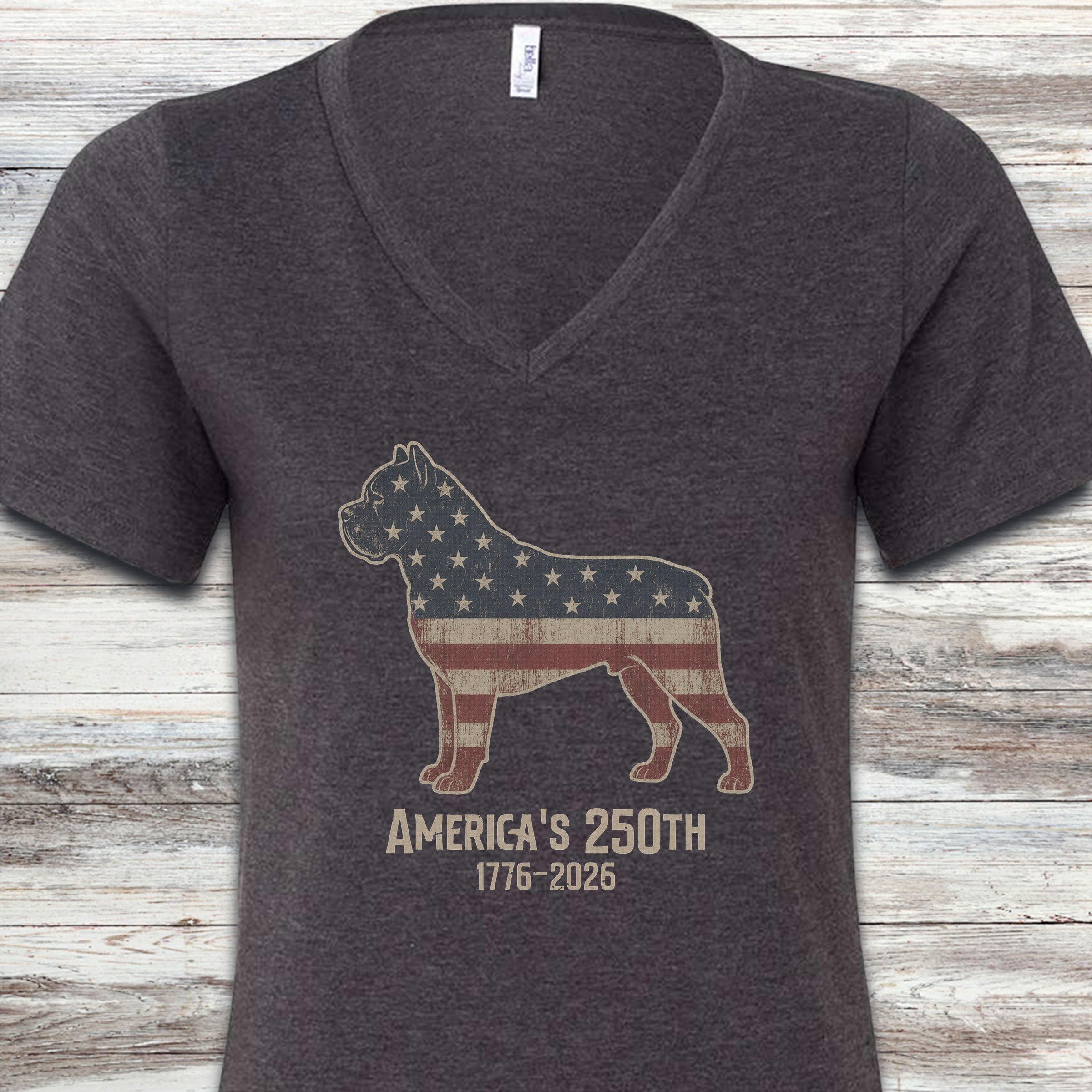 Cane Corso 250 V-Neck Tee - Dark Grey Heather