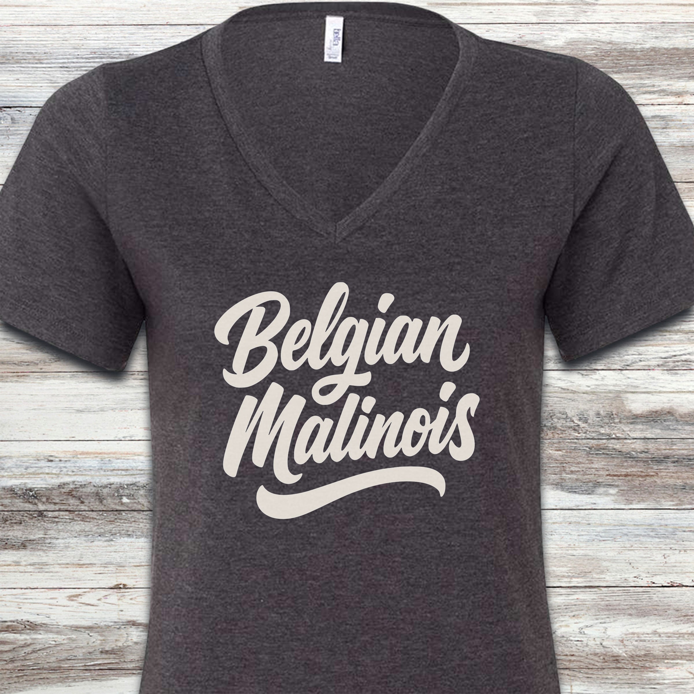 Belgian Malinois Team V-Neck Tee - Dark Grey Heather