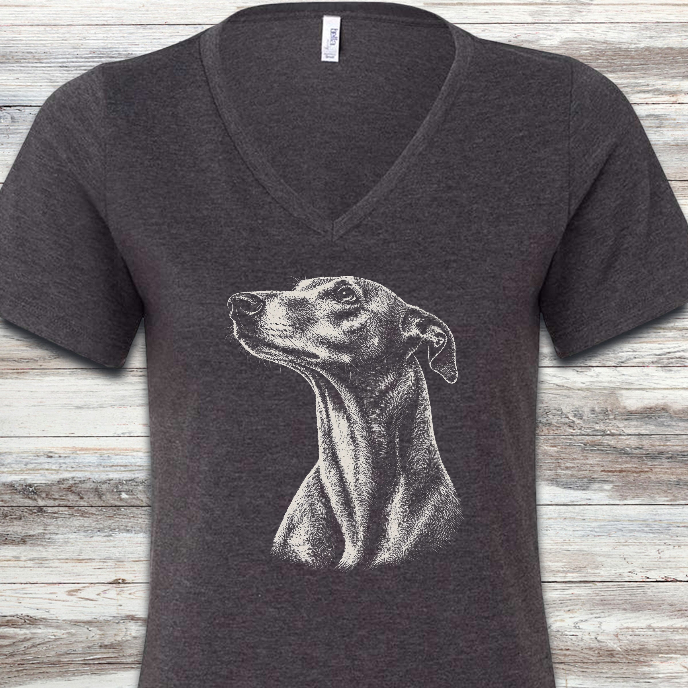 Greyhound Loyalty V-Neck Tee - Dark Grey Heather
