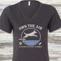 Belgian Malinois Own The Air V-Neck Tee - Dark Grey Heather