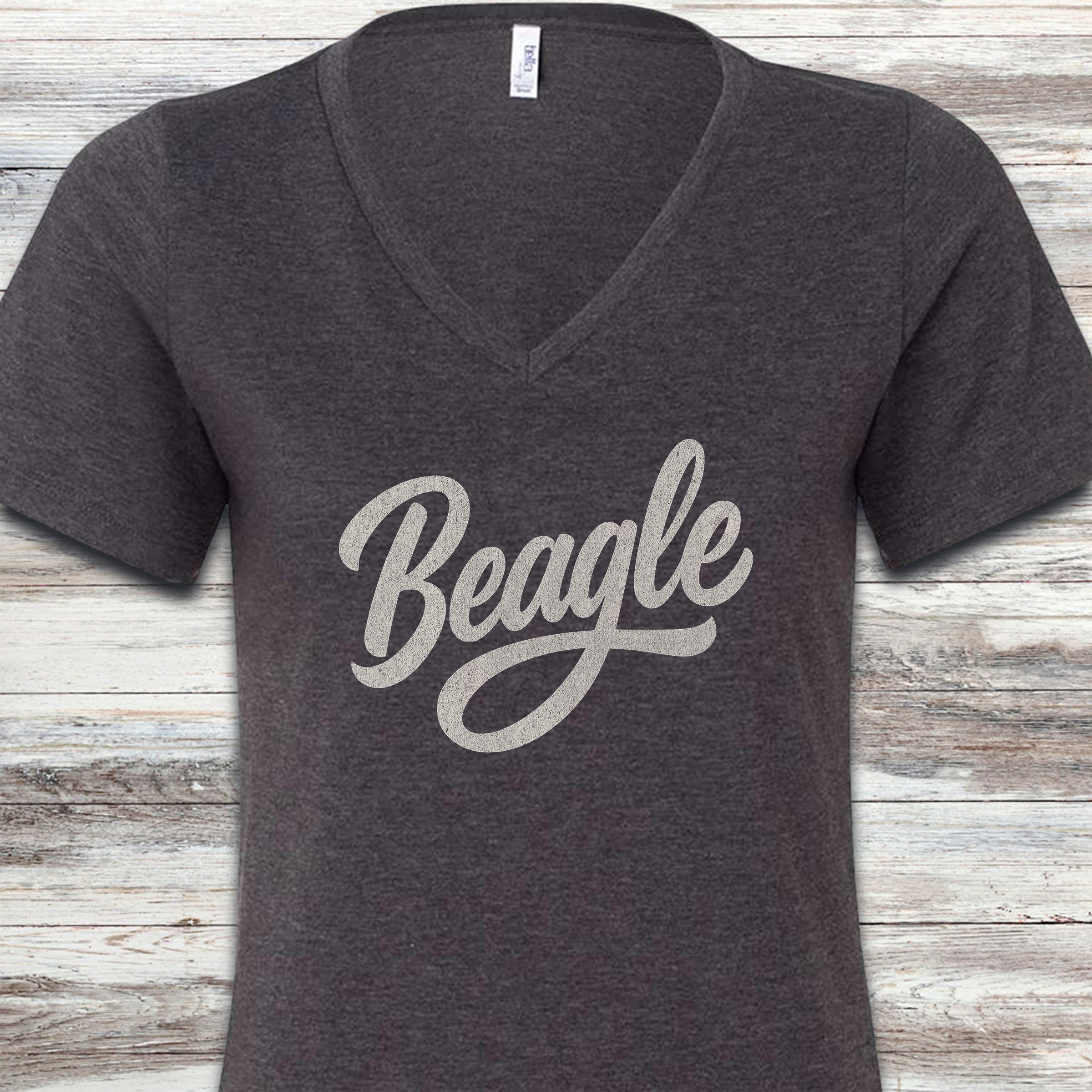 Team Beagle V-Neck Tee - Dark Grey Heather
