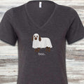 Boykin Spaniel Boo V-Neck Tee - Dark Grey Heather