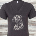 Cane Corso Loyalty V-Neck Tee - Dark Grey Heather