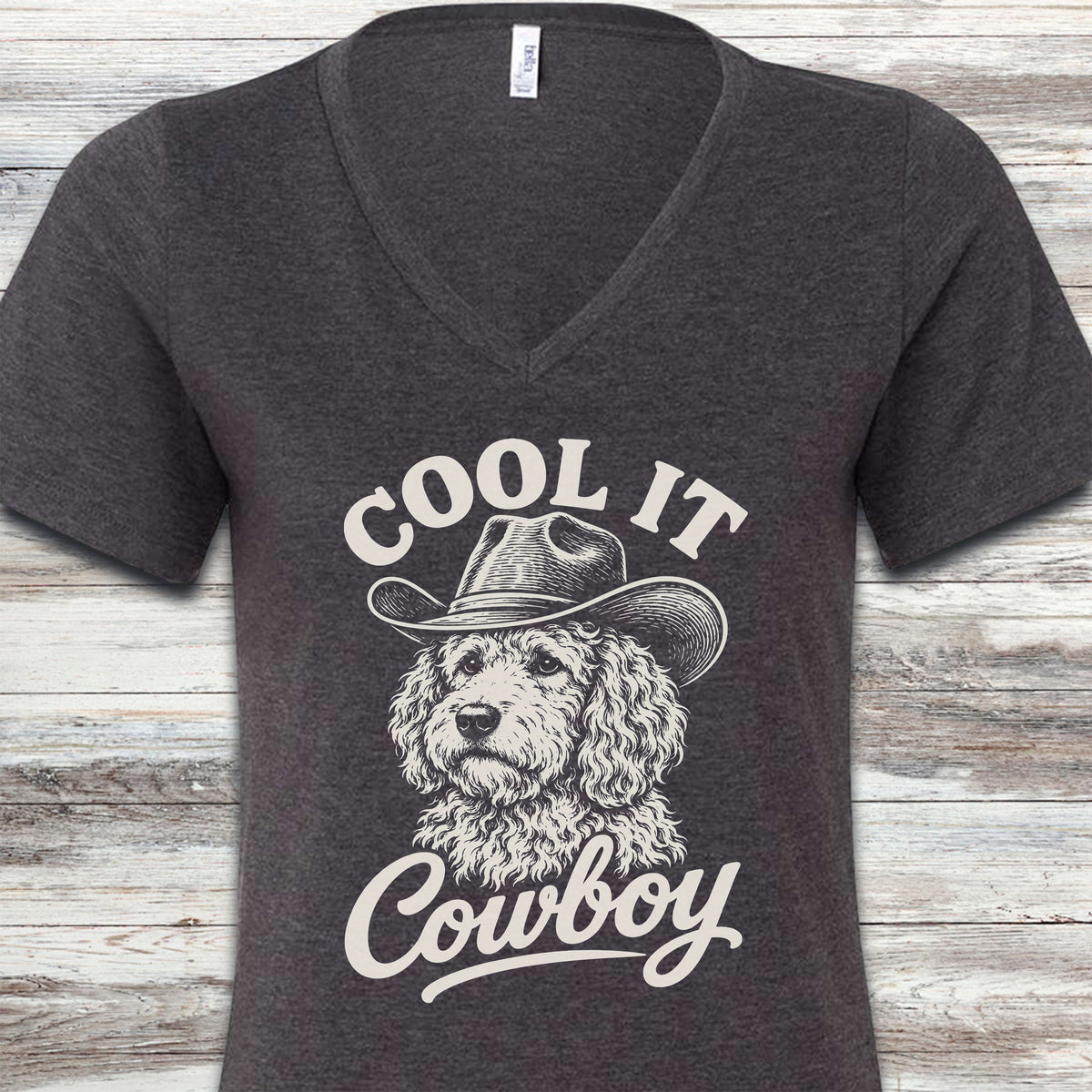 Goldendoodle Cool It V-Neck Tee - Dark Grey Heather