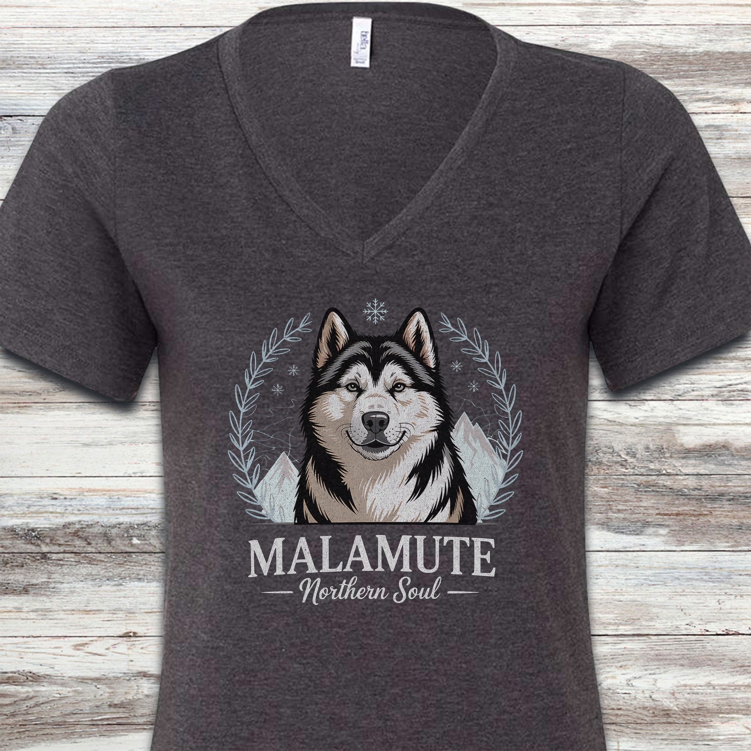 Malamute Northern Soul V-Neck Tee - Dark Grey Heather