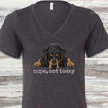 Coonhound Nope V-Neck Tee - Dark Grey Heather