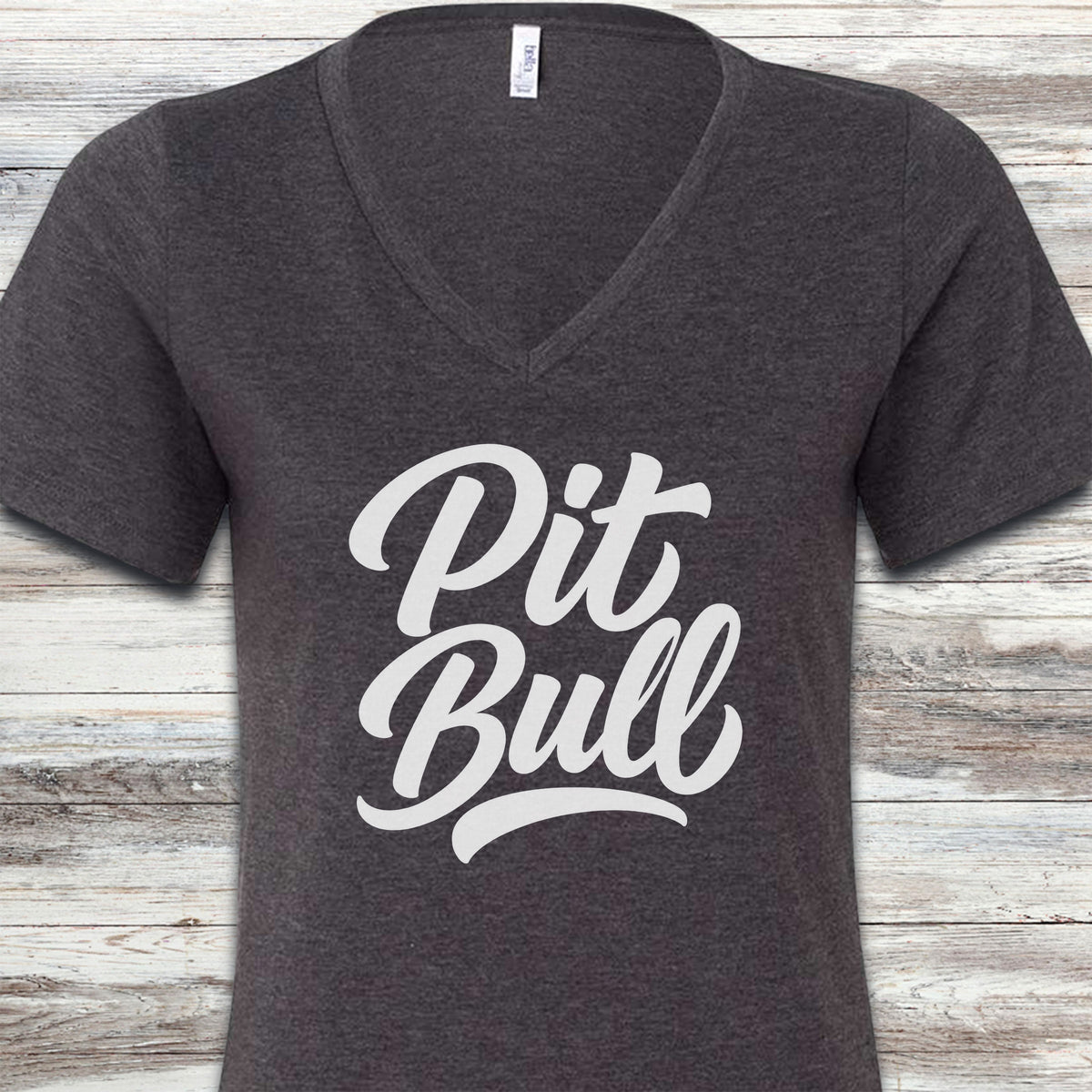 Pit Bull Team V-Neck Tee - Dark Grey Heather