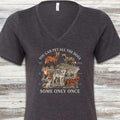 Only Once V-Neck Tee - Dark Grey Heather