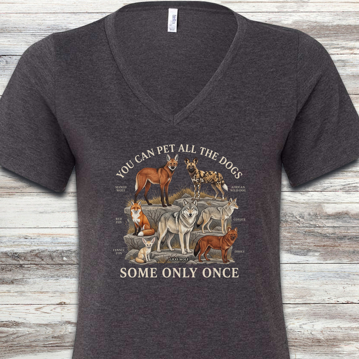 Only Once V-Neck Tee - Dark Grey Heather