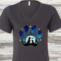 Love You to the Moon V-Neck Tee - Dark Grey Heather