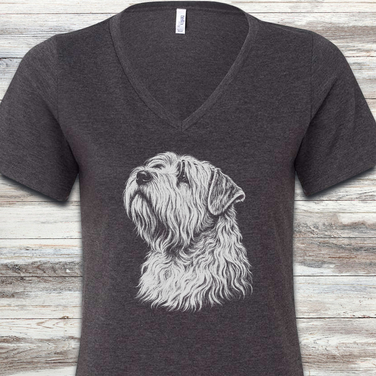 Wheaten Terrier Loyalty V-Neck Tee - Dark Grey Heather