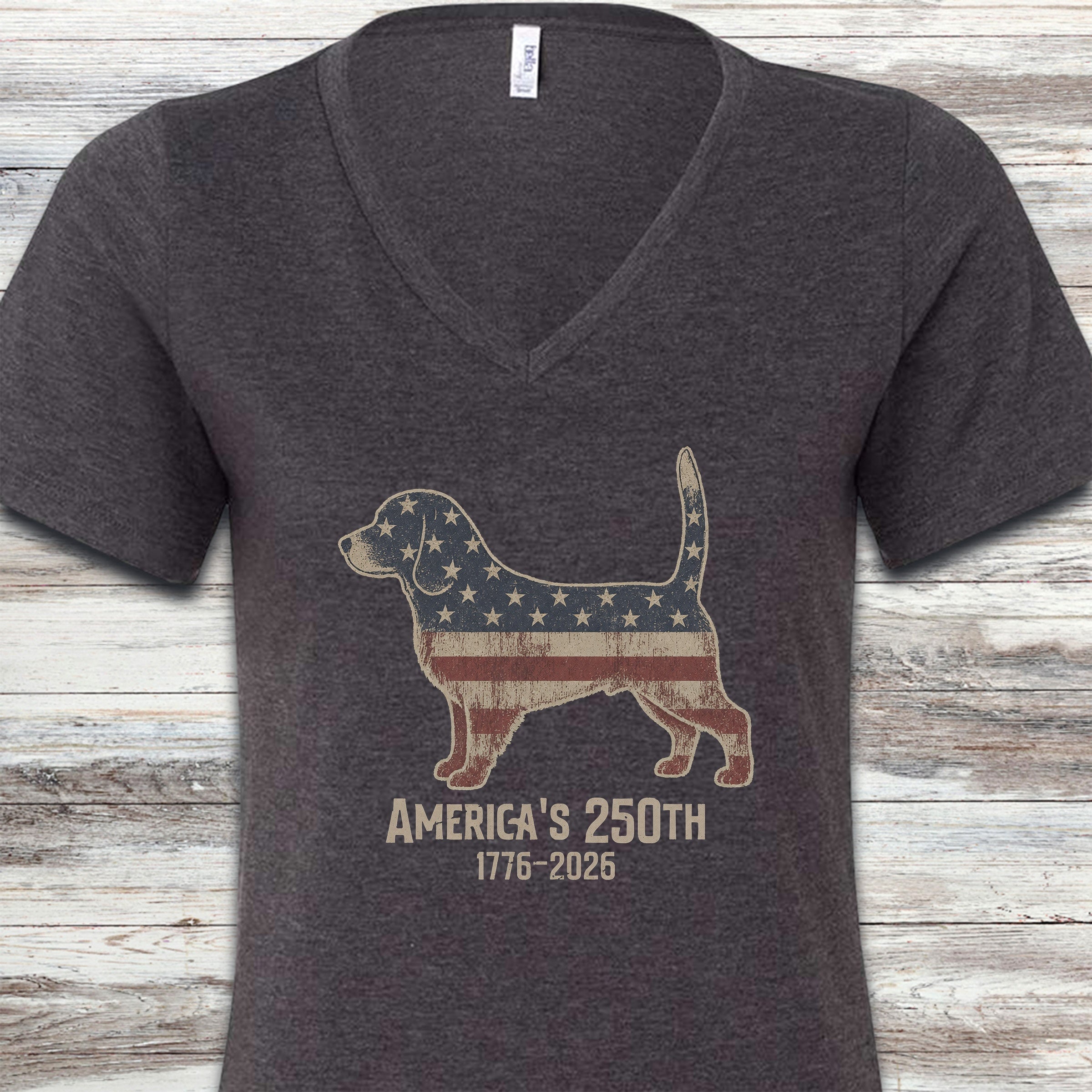 Beagle 250 V-Neck Tee - Dark Grey Heather