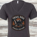 Swiss Mountain Dog Trail Dog V-Neck Tee - Dark Grey Heather