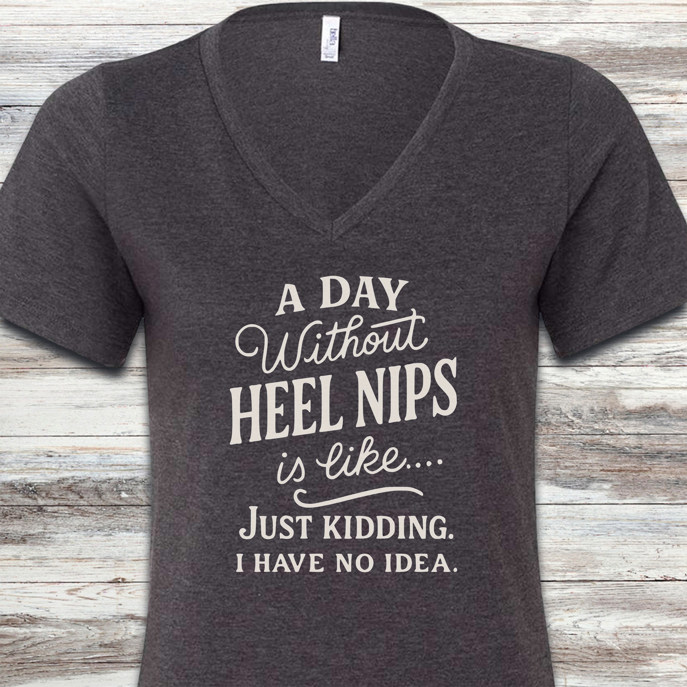 Australian Cattle Dog Days V-Neck Tee - Dark Grey Heather