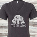 Great Dane Lapdog V-Neck Tee - Dark Grey Heather