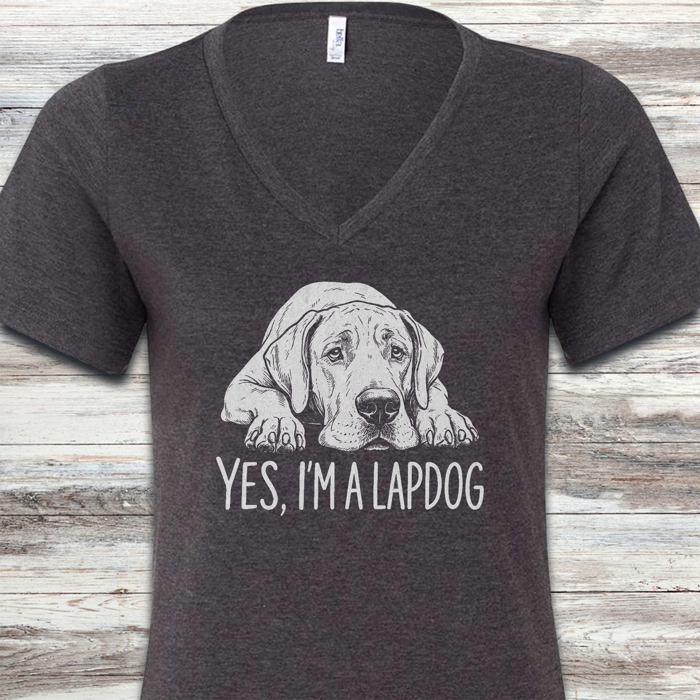 Great Dane Lapdog V-Neck Tee - Dark Grey Heather