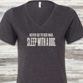 Sleep With A Dog V-Neck Tee - Dark Grey Heather