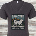 Samoyed National Park V-Neck Tee - Dark Grey Heather