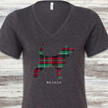 Beagle Winter 2025 V-Neck Tee - Dark Grey Heather