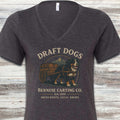 Bernese Mountain Dog Draft Dogs V-Neck Tee - Dark Grey Heather