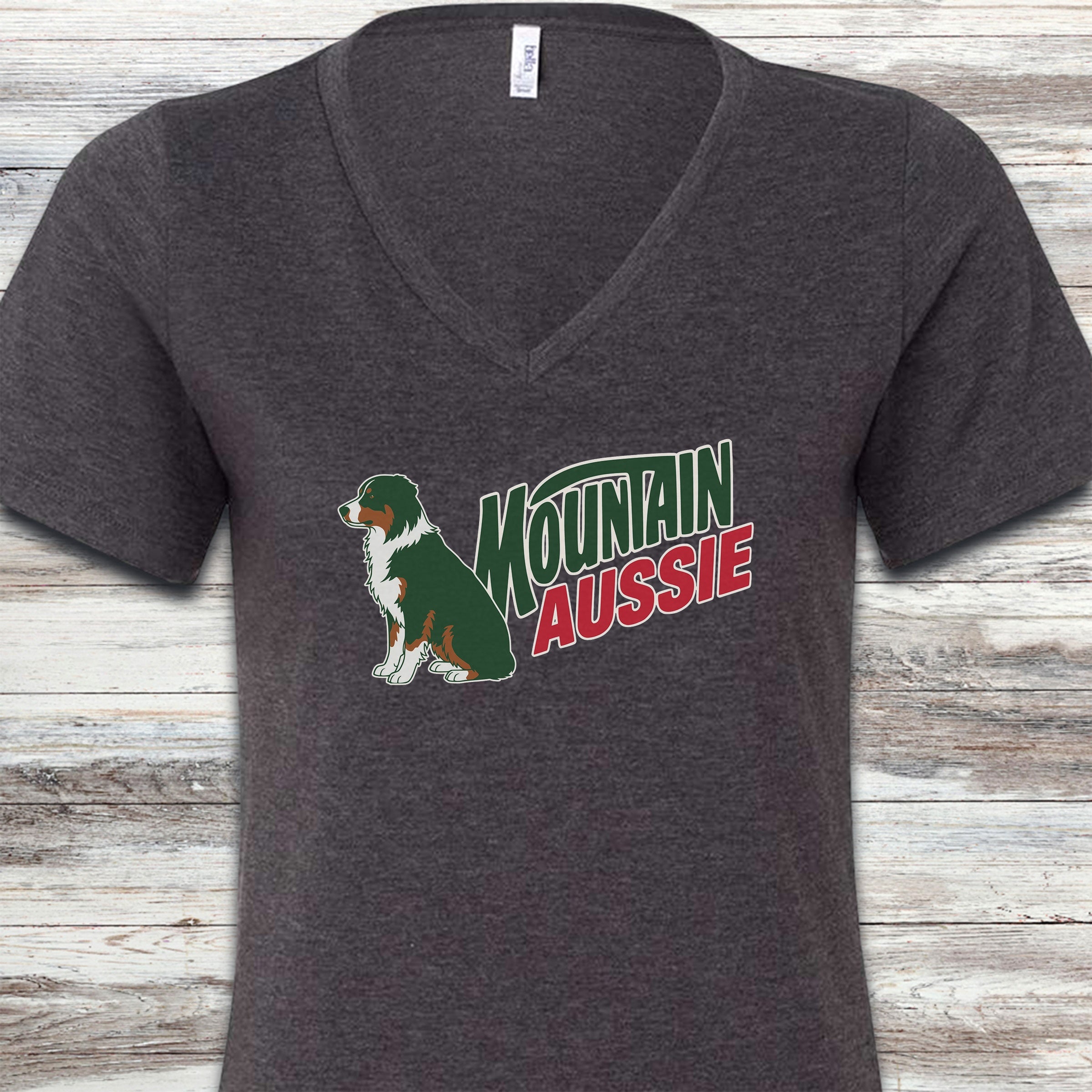 Australian Mountain Dog V-Neck Tee - Dark Grey Heather