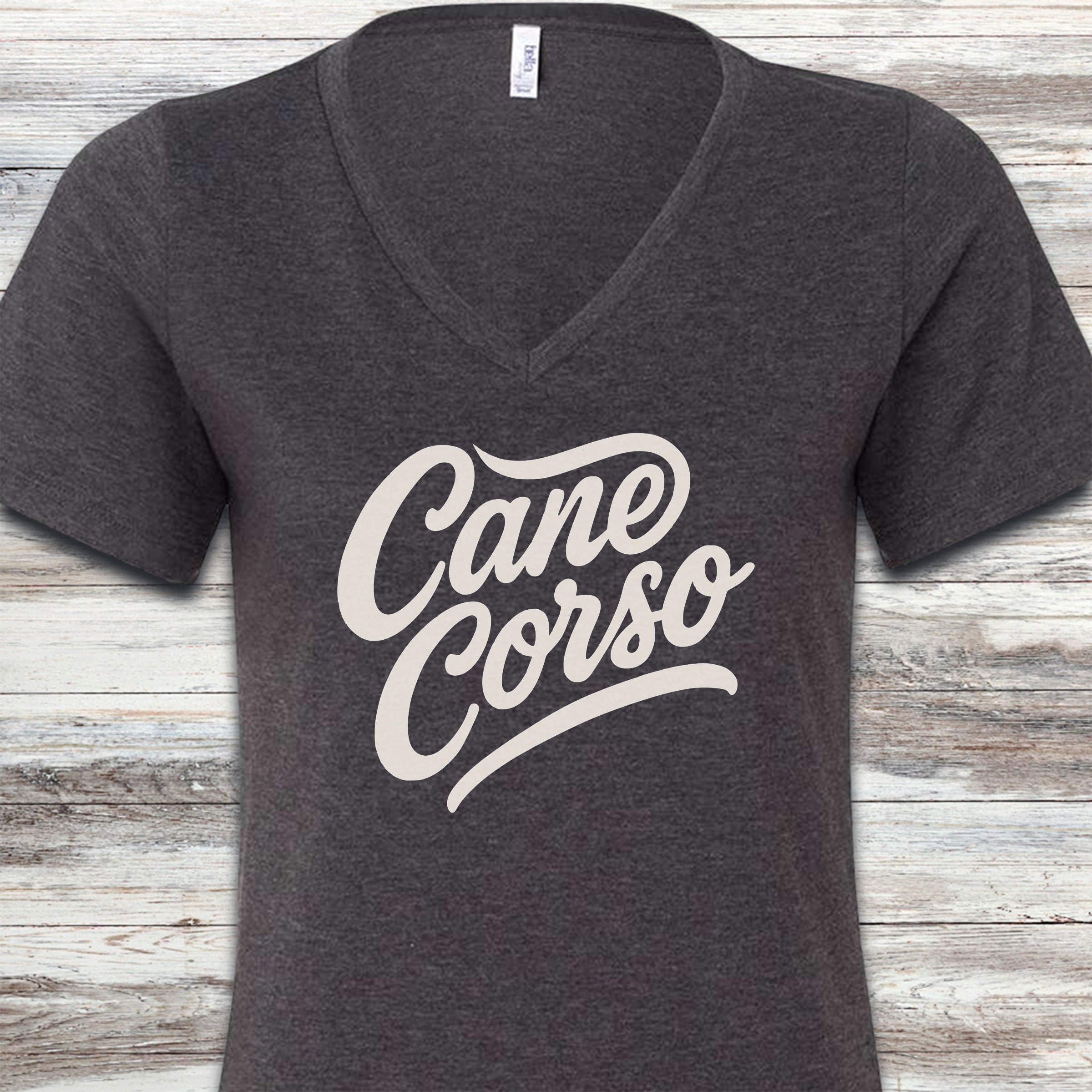 Cane Corso Team V-Neck Tee - Dark Grey Heather