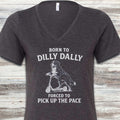 Bernese Mountain Dog Dilly Dally V-Neck Tee - Dark Grey Heather
