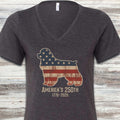 Cocker Spaniel 250 V-Neck Tee - Dark Grey Heather