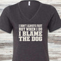 I Blame the Dog V-Neck Tee - Dark Grey Heather
