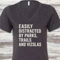 Vizsla Trails V-Neck Tee - Dark Grey Heather