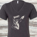 German Shepherd BOOP! V-Neck Tee - Dark Grey Heather