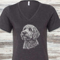 Labradoodle Loyalty V-Neck Tee - Dark Grey Heather