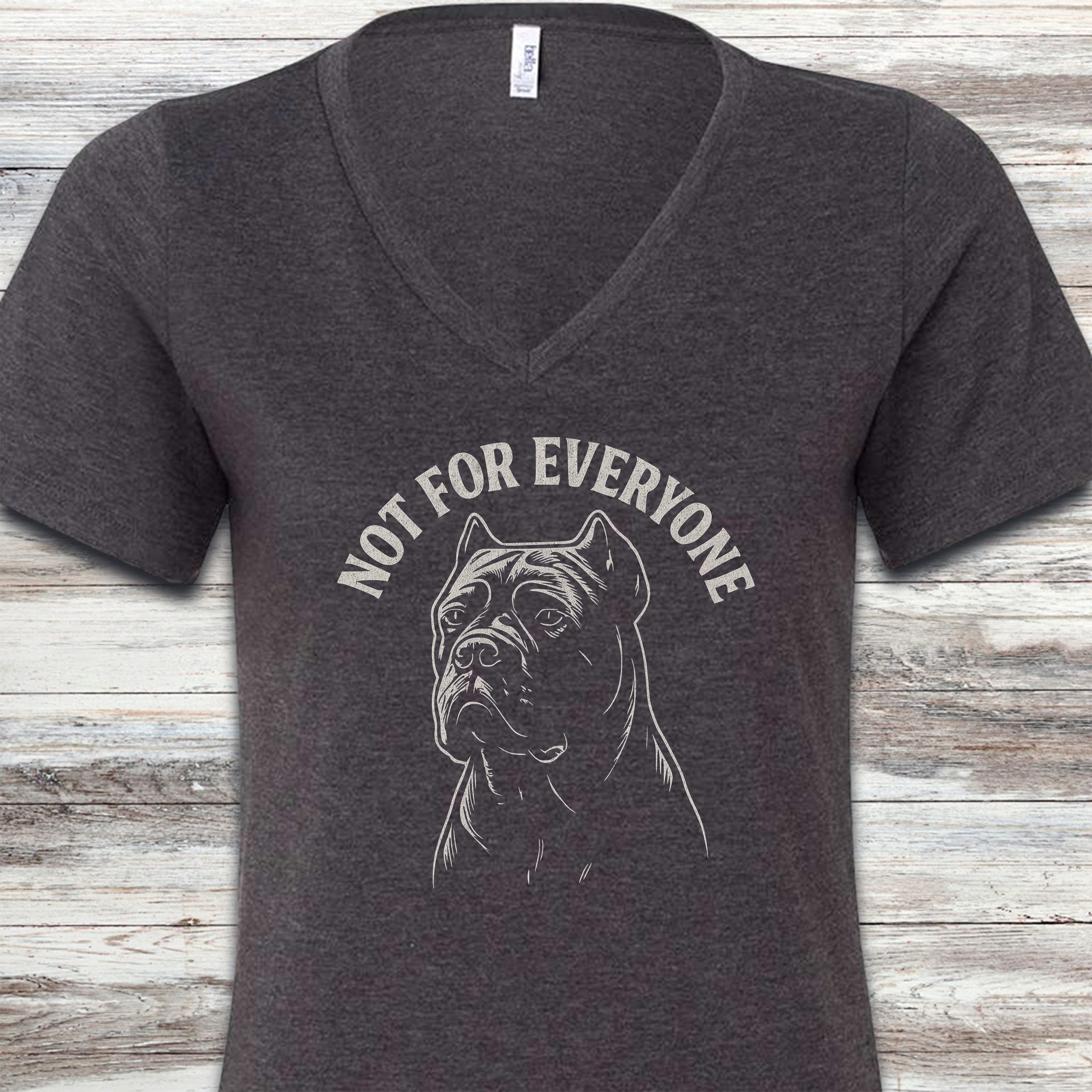 Cane Corso Not Everyone V-Neck Tee - Dark Grey Heather