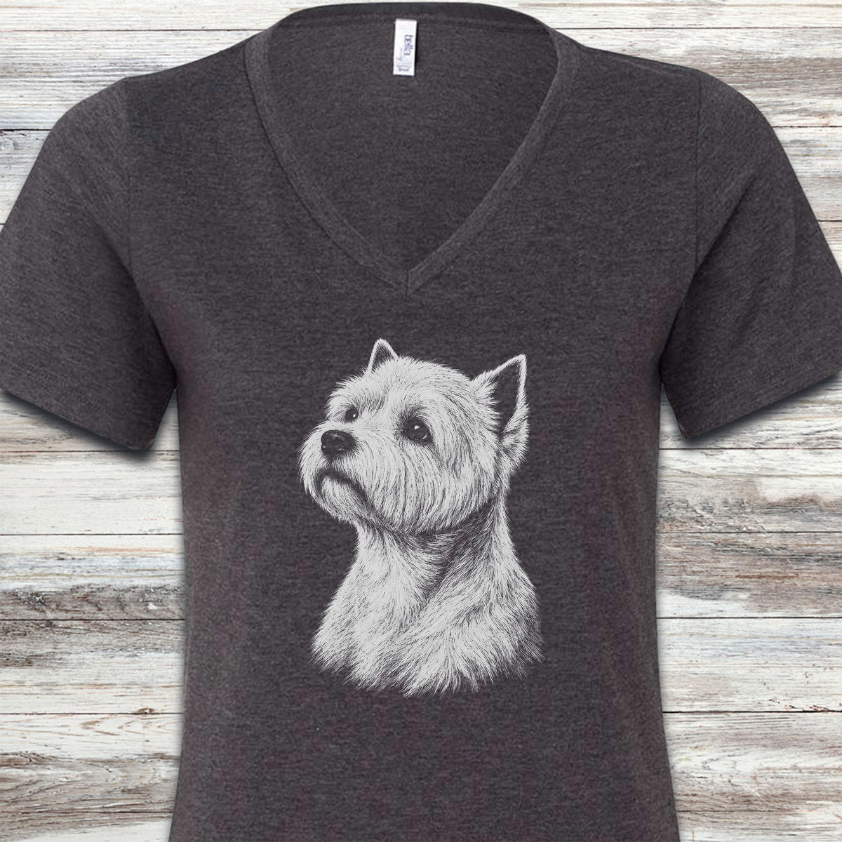 West Highland Loyalty V-Neck Tee - Dark Grey Heather