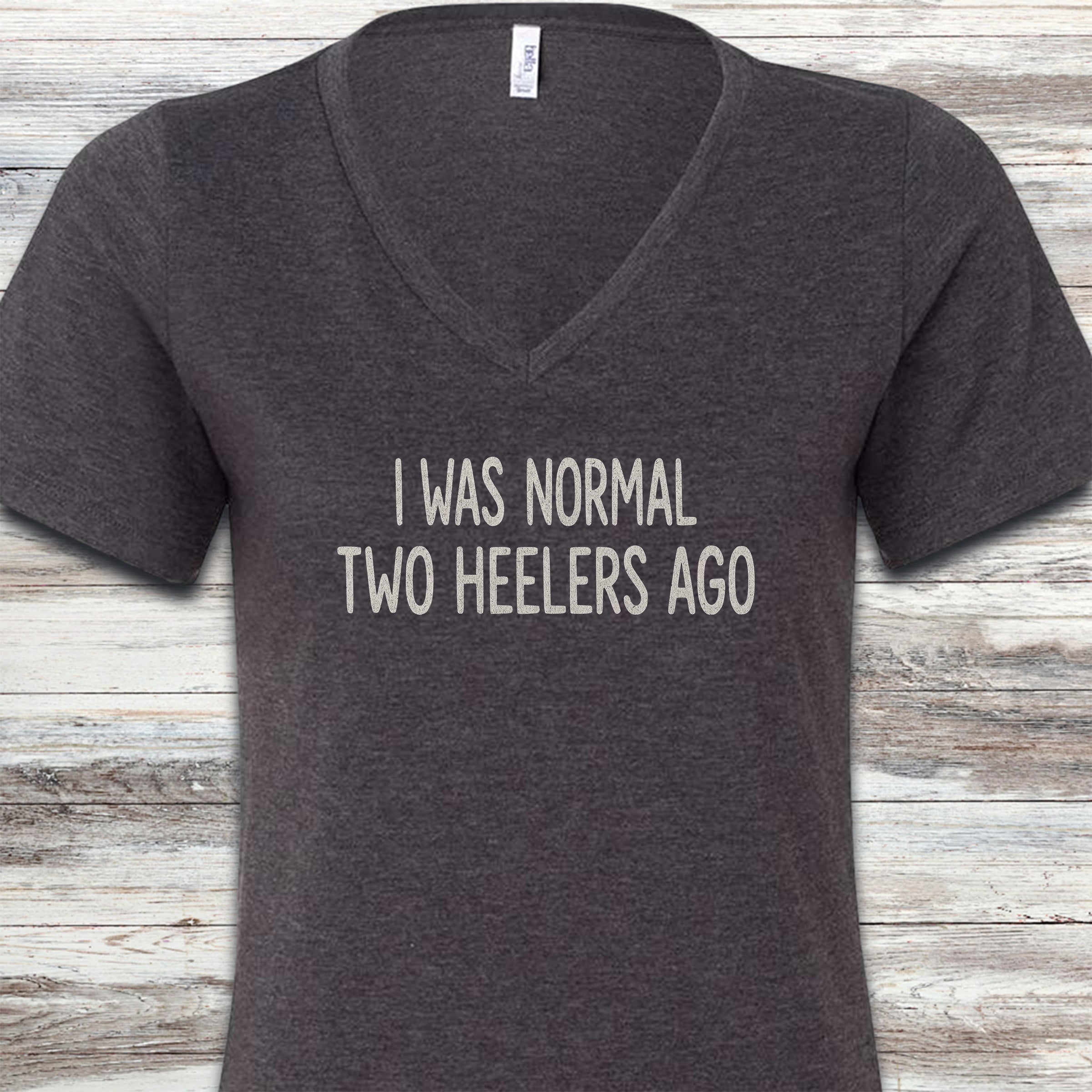 Australian Cattle Dog Heeler Normal V-Neck Tee - Dark Grey Heather
