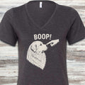 Great Pyrenees BOOP! V-Neck Tee - Dark Grey Heather