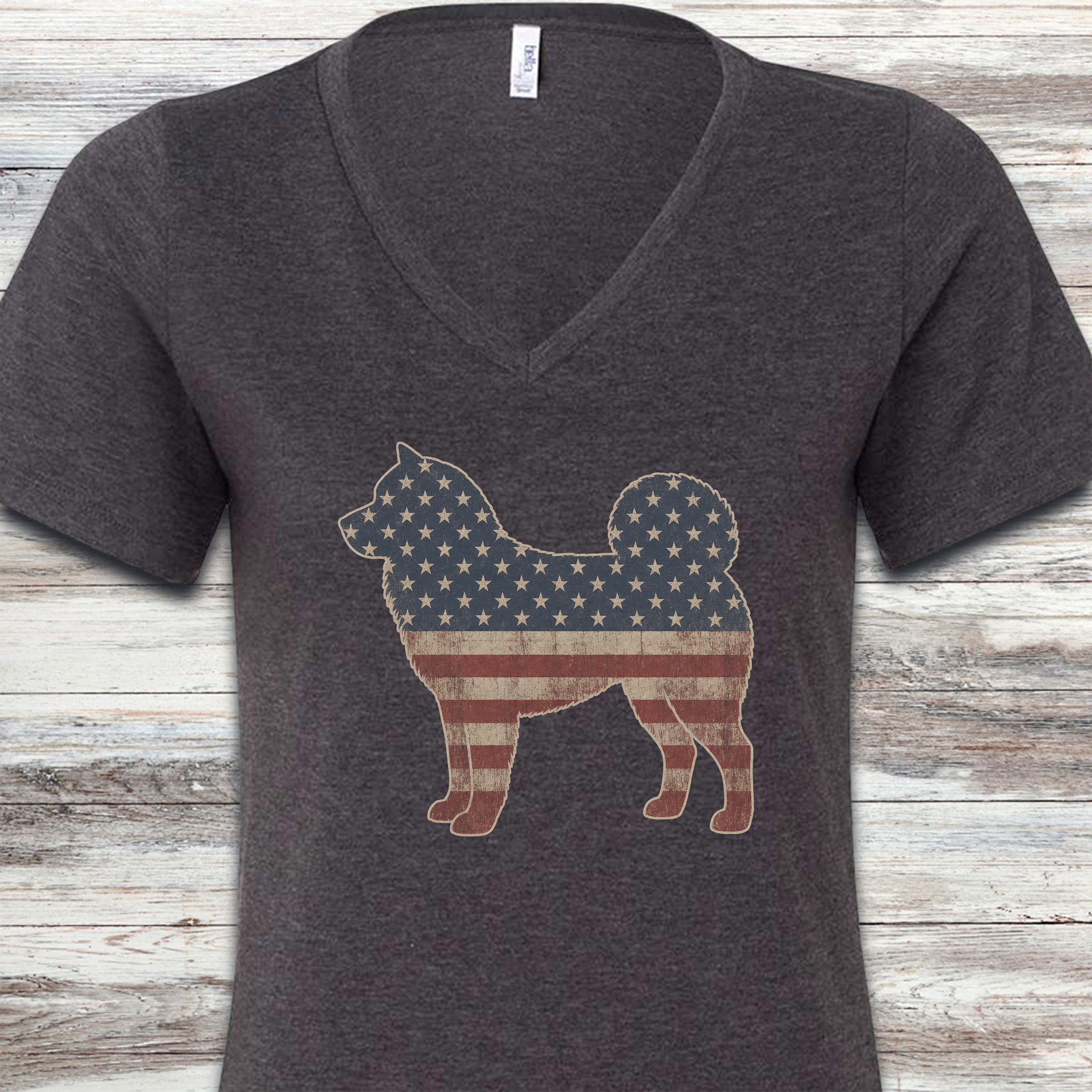 Akita Vintage USA V-Neck Tee - Dark Grey Heather