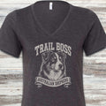 Australian Shepherd Trail Boss V-Neck Tee - Dark Grey Heather