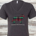 Bernese Mountain Dog Winter 2025 V-Neck Tee - Dark Grey Heather