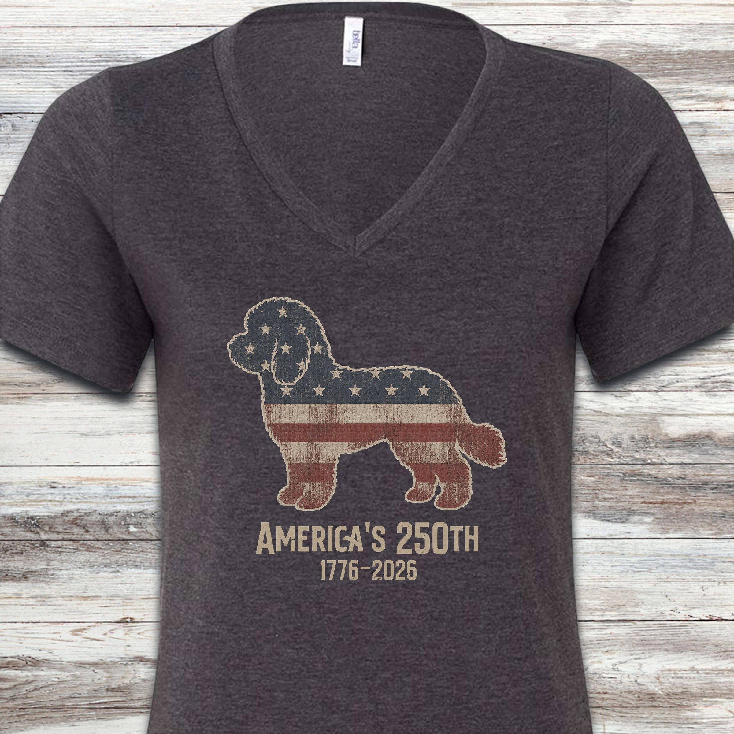 Cockapoo 250 V-Neck Tee - Dark Grey Heather