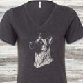 Belgian Malinois Loyalty V-Neck Tee - Dark Grey Heather