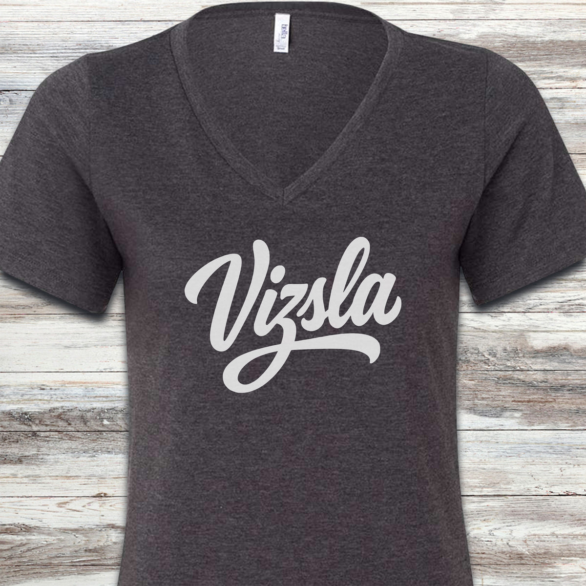 Vizsla Team V-Neck Tee - Dark Grey Heather