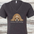 Cocker Spaniel Nope V-Neck Tee - Dark Grey Heather