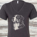 Australian Mountain Dog Loyalty V-Neck Tee - Dark Grey Heather