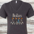 The Beagles V-Neck Tee - Dark Grey Heather