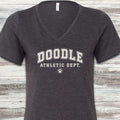 Doodle Athletic Dept V-Neck Tee - Dark Grey Heather