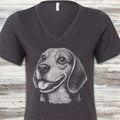 Beagle V-Neck Tee - Dark Grey Heather