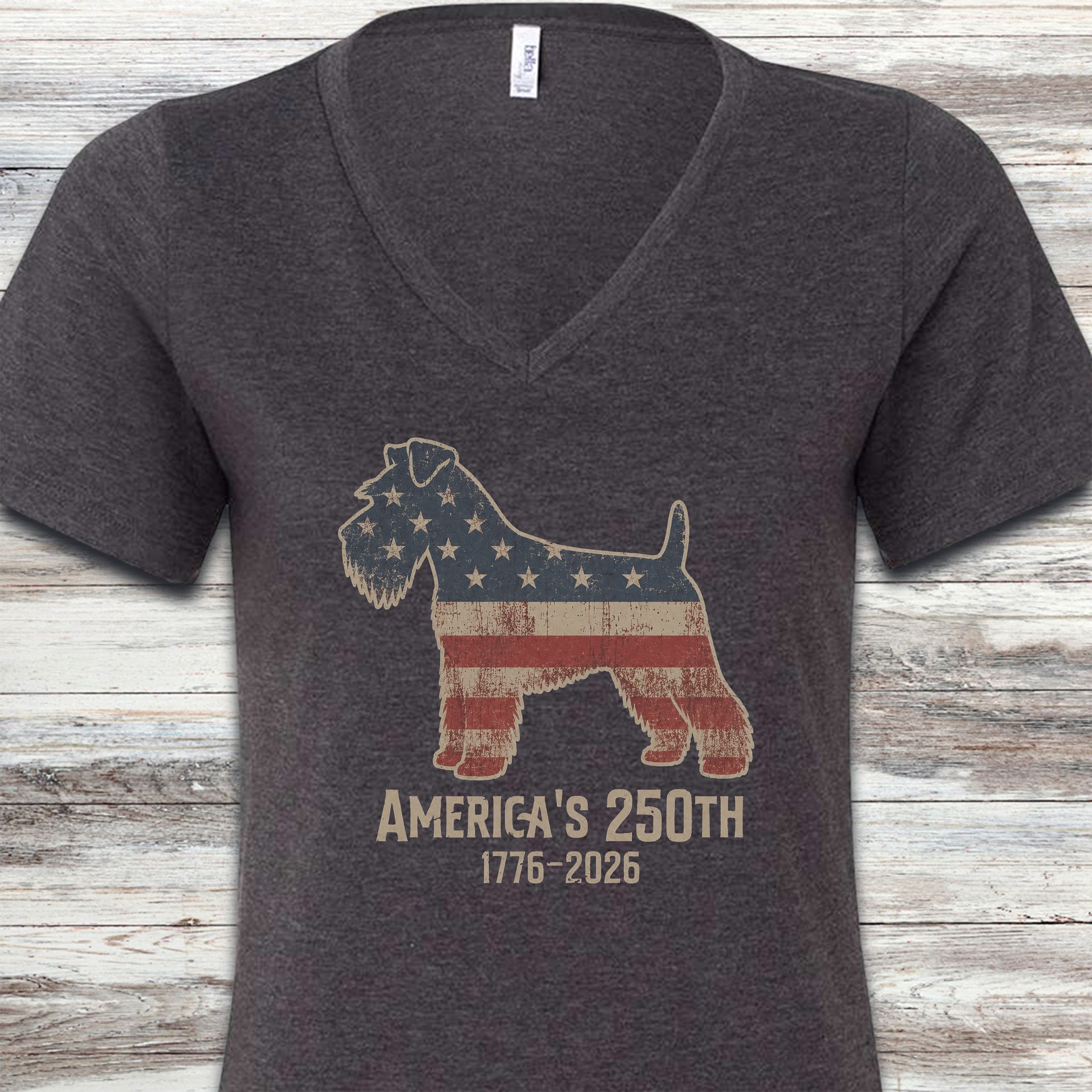 Schnauzer 250 V-Neck Tee - Dark Grey Heather