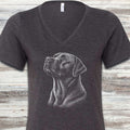 Labrador Retriever Loyalty V-Neck Tee - Dark Grey Heather